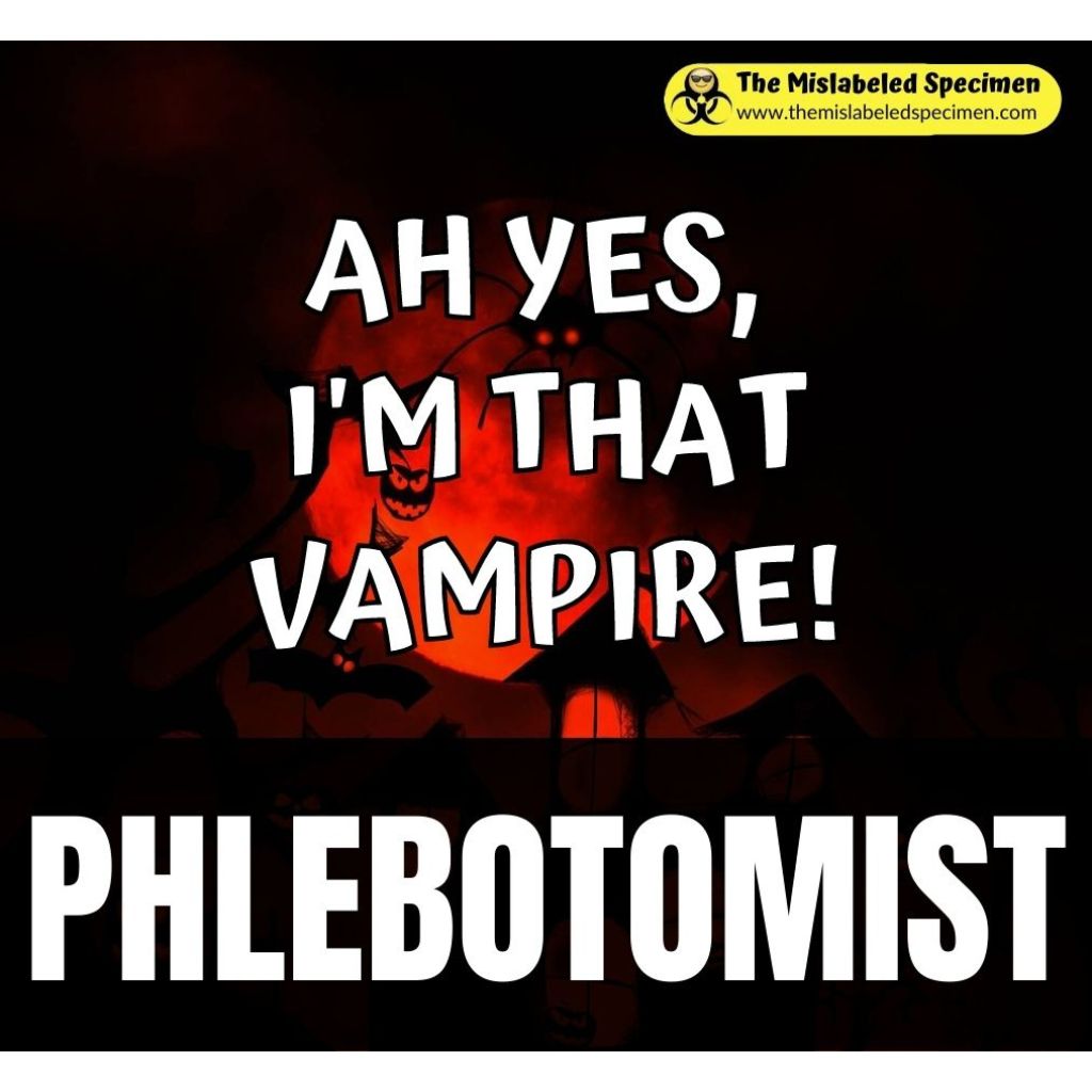 Professional Vampire, Phlebotomy Tech - Retractable Badge Holder