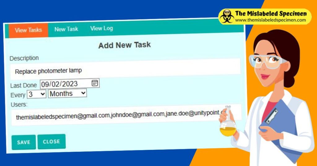 The Mislabeled Specimen Laboratory Task Manager App Organizer Maintenance Schedule
