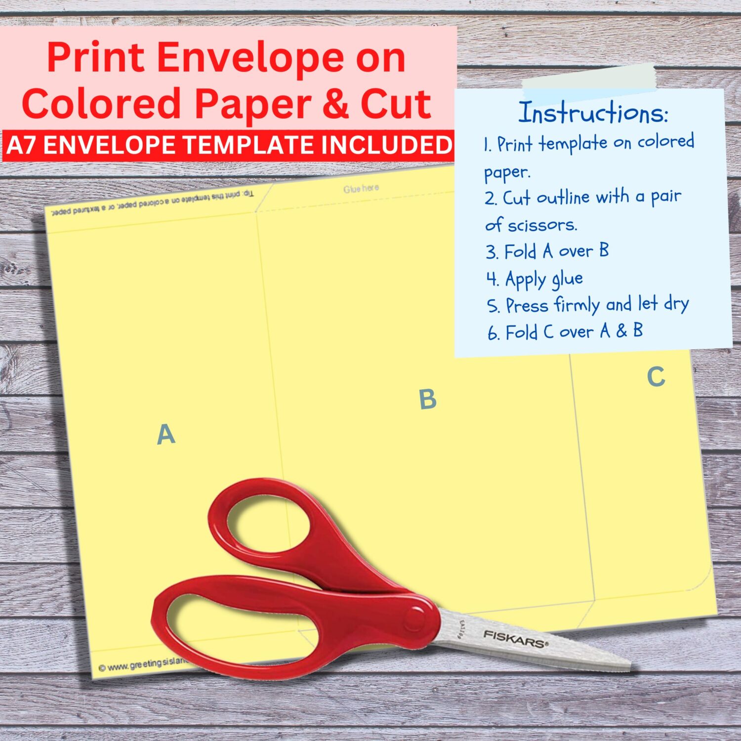 5x7 Printable Foldable Envelope Template, Instant Digital Download,  Digital Envelop, 5x7 Envelop, PNG, PDF