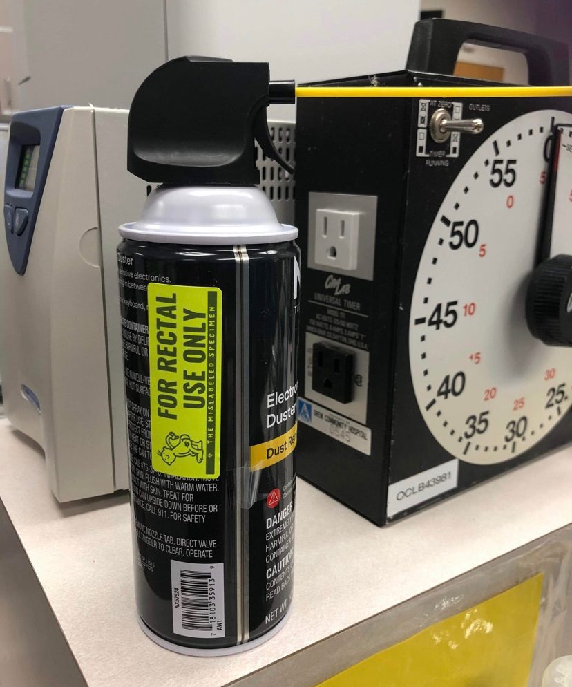 For Rectal Use Only Gag Label Stickers 1 x 2.625 Fluorescent Stickers  with Permanent Adhesive 10 Labels per Order - The Mislabeled Specimen