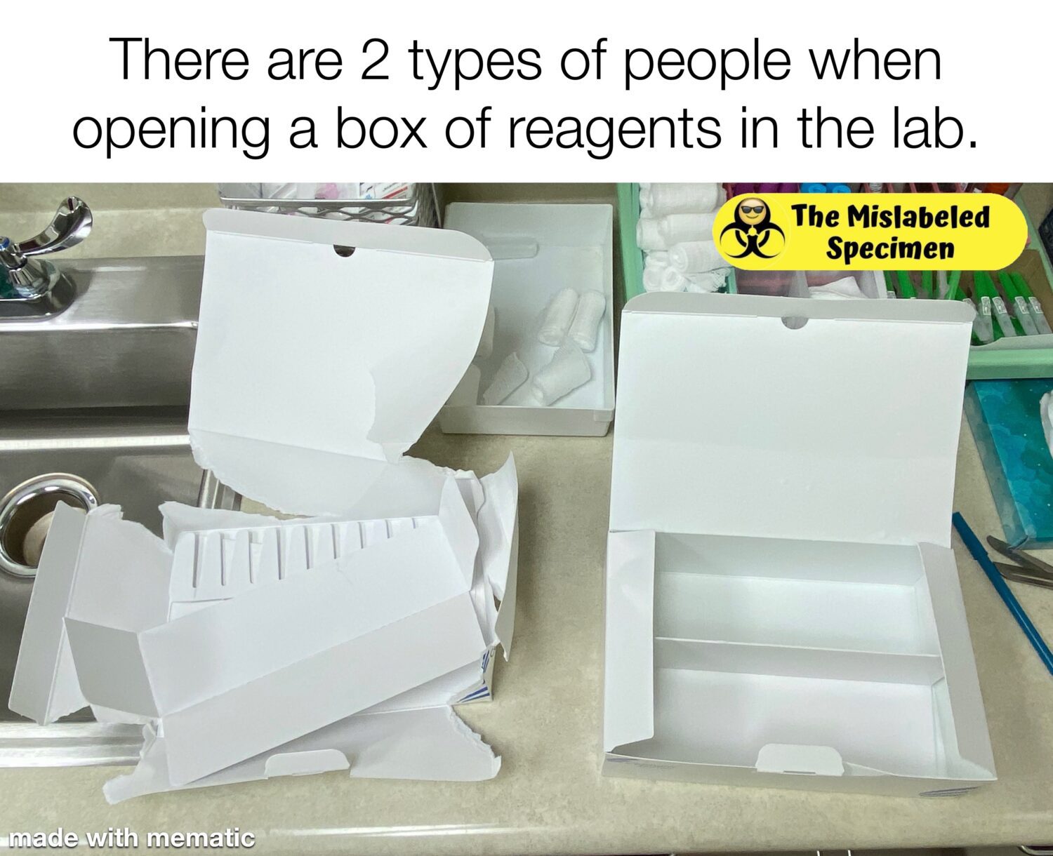 Funny Laboratory Memes MT, MLT, CLS, MLS, Phlebotomist,Lab Assistant, Scientist, Technologist The Mislabeled Specimen