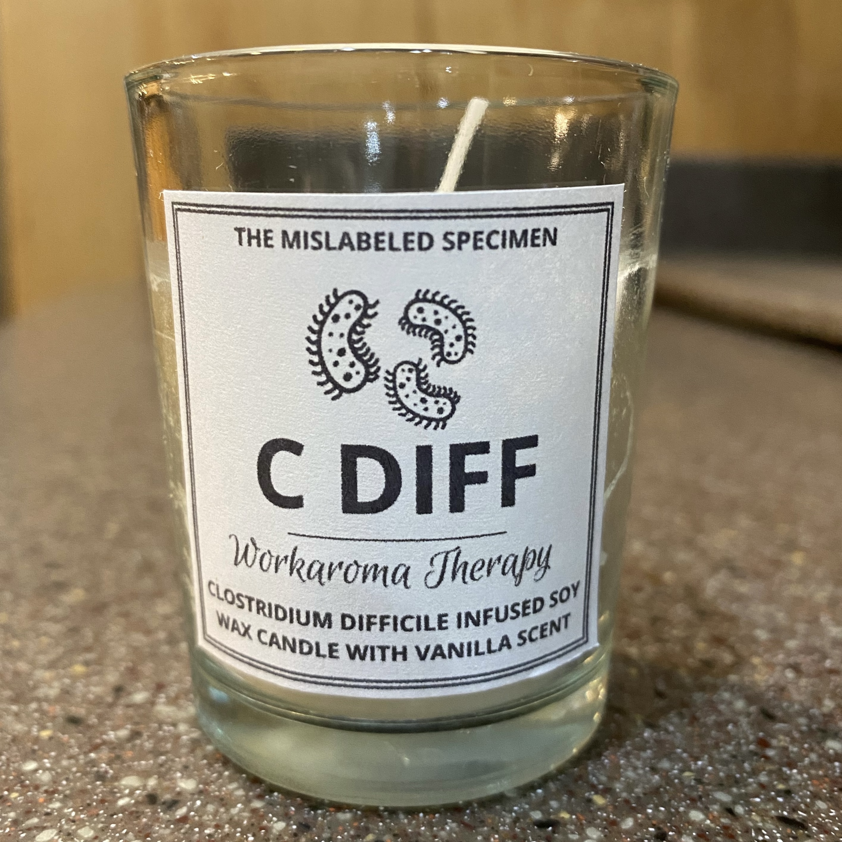 C Diff Workaroma Therapy Funny Gag Candles Soy Wax Candle with Vanilla Scent