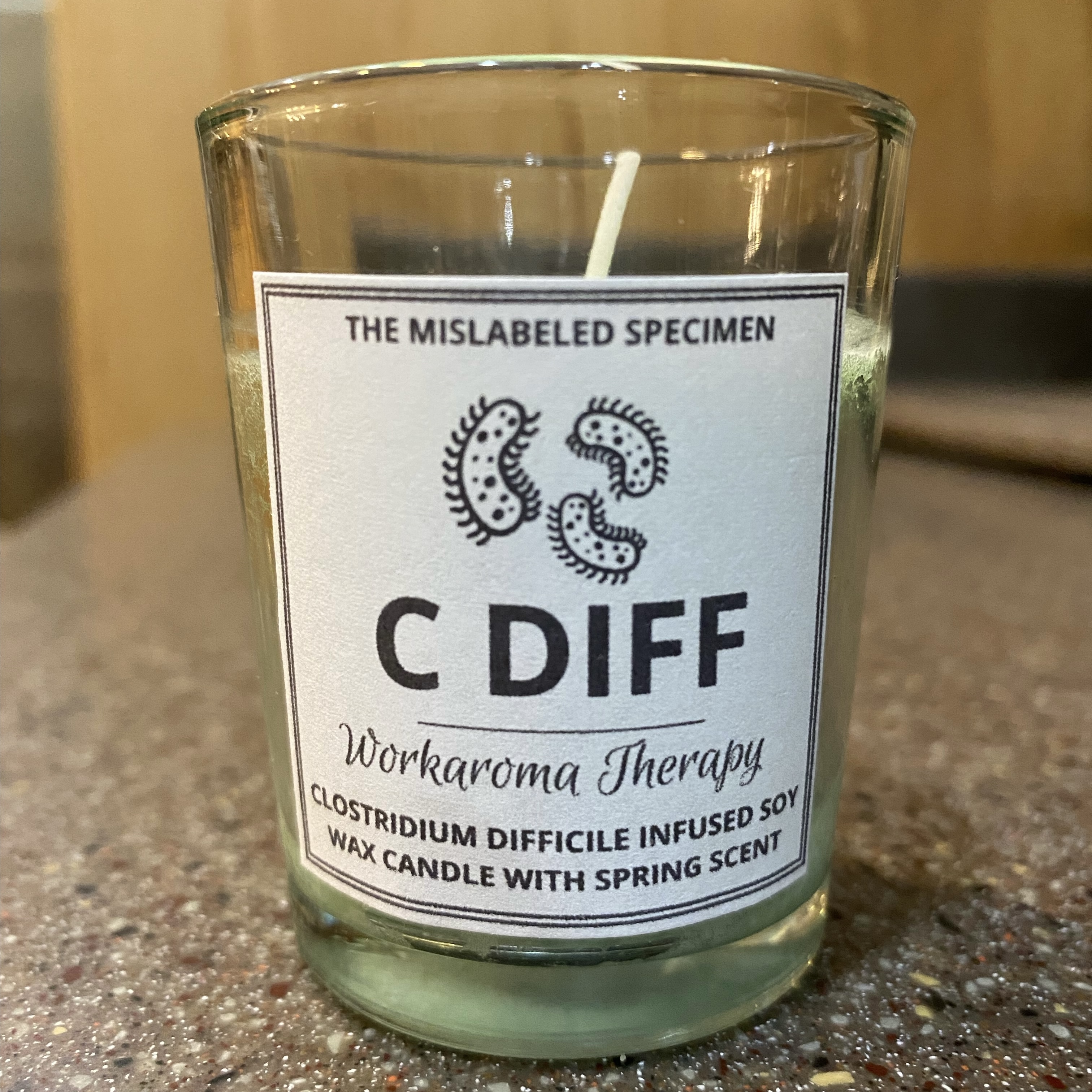 C Diff Workaroma Therapy Funny Gag Candles Soy Wax Candle with Spring Scent