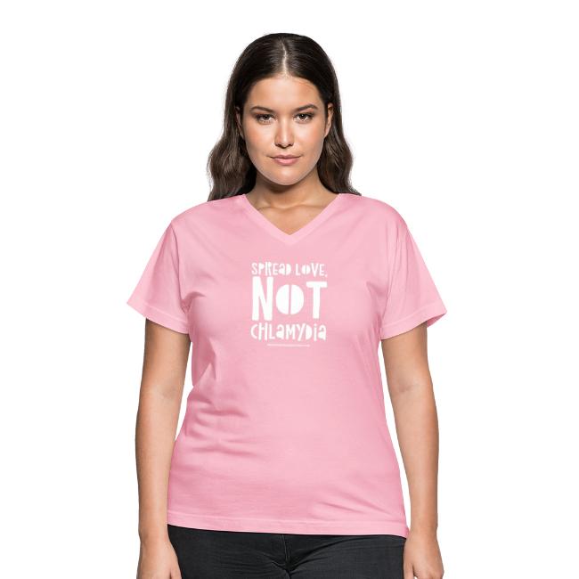 Spread Love Not Chlamydia Women's V-Neck T-Shirt - The Mislabeled Specimen